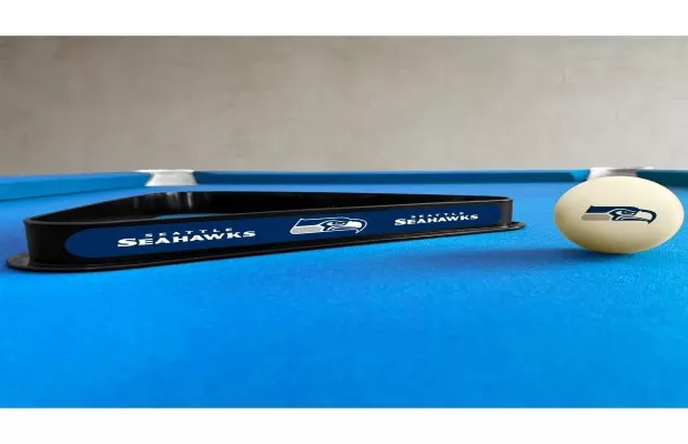 Seattle Seahawks Cue Ball & Ball Rack For Sale – Game Room Gorilla