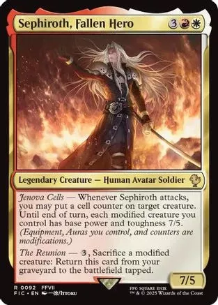 Sephiroth, Fallen Hero (Surge Foil) (FIC-092) [Commander: FINAL FANTASY] Foil