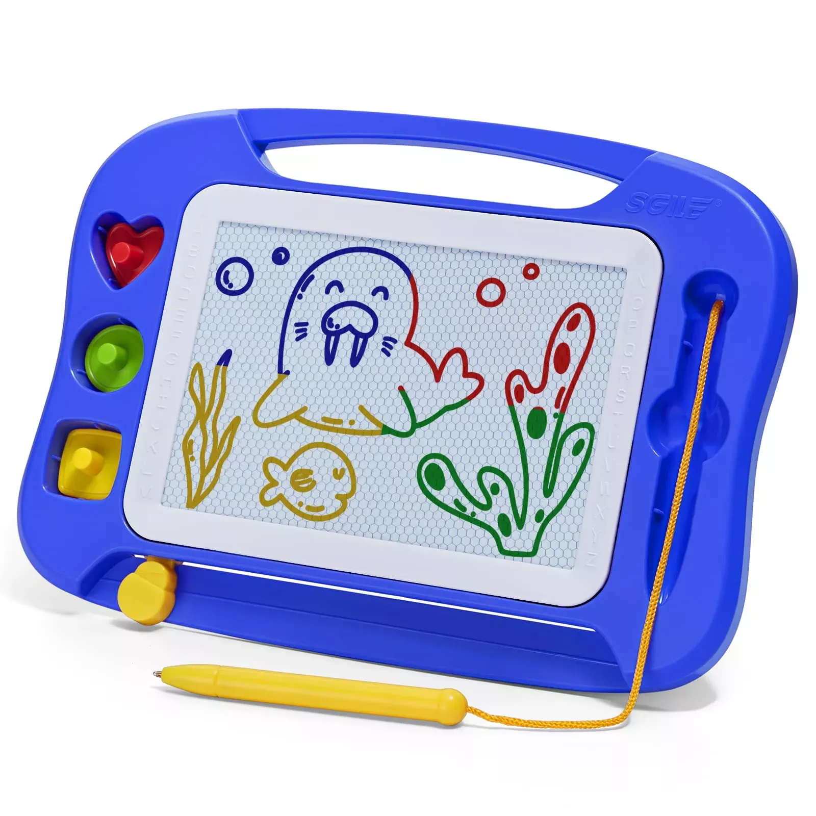 SGILE Magnetic Drawing Board, Blue, Standard Size, Kids Doodle Pad
