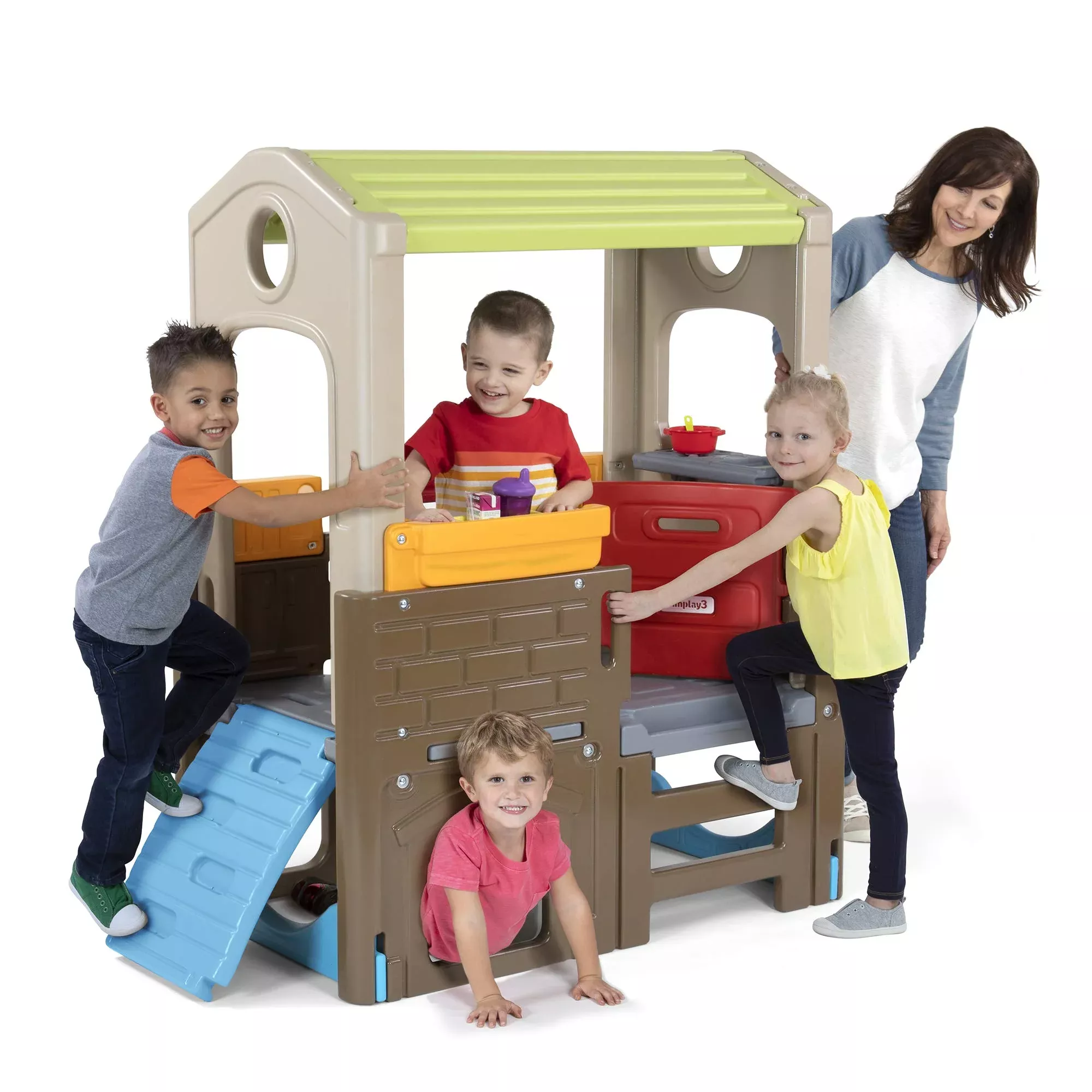Simplay3 Discovery Playhouse for Kids, Extra Large, Brown