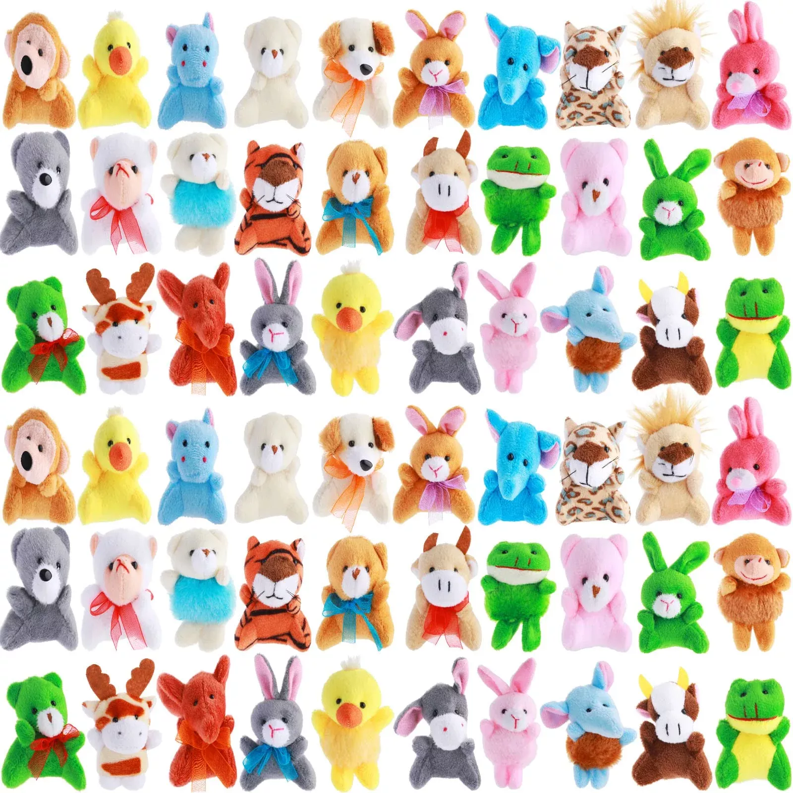 Skylety 60 Pack Mini Plush Animals For Christmas 30 Styles Bulk Mini Stuffed Animals Plush Toy Small Stuffed Keychain Cute Assortment For Carnival Prizes, Party Favor, Kindergarten Goodie Bag Fillers