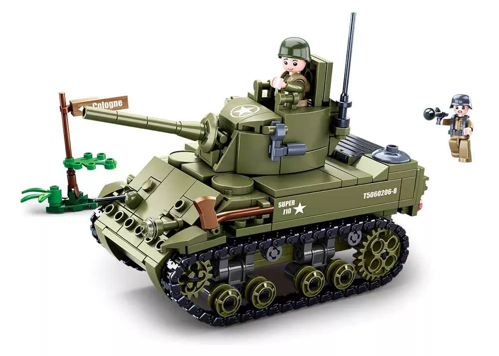 Sluban WWII-M5 Light Tank Construction Set, Medium, Multi-Color
