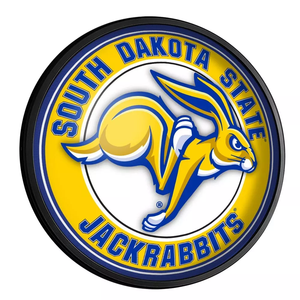 South Dakota State Jackrabbits: Mascot - Round Slimline Lighted Wall Sign