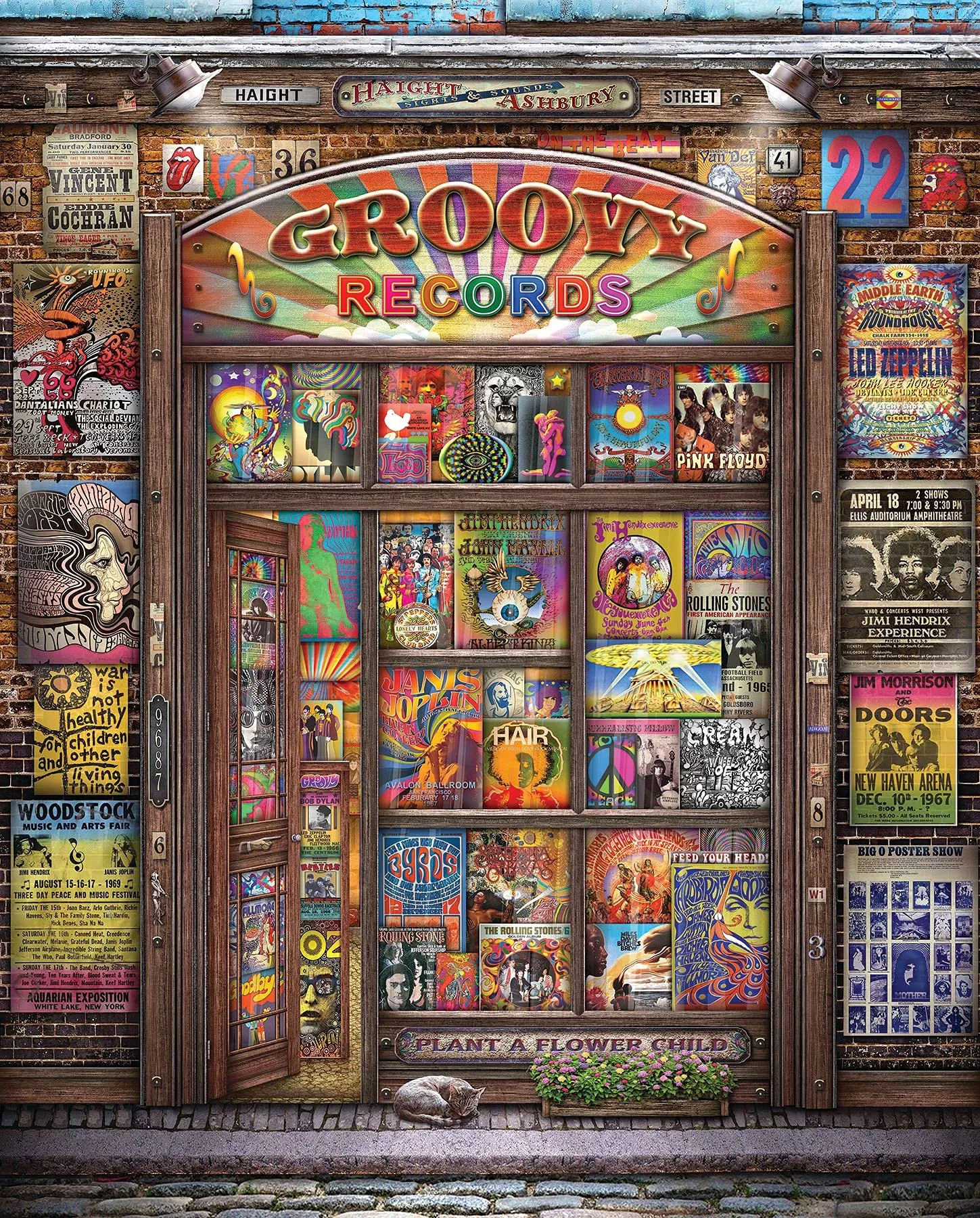 Springbok 1000 Piece Jigsaw Puzzle - Groovy Records, Multi Color