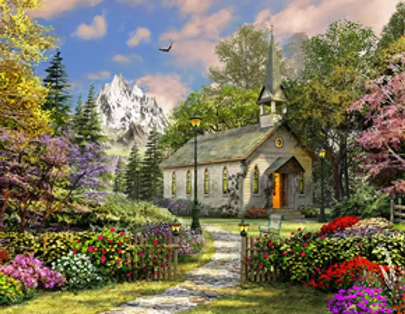 Springbok 33-01570 Mountian View Chapel 500 Piece Puzzle