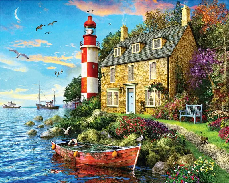 Springbok 33-10916 The Cottage Lighthouse 1000 Piece Puzzle
