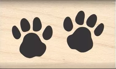 Stamps by Impression Paw Print Rubber Stamp, 0.5" x 1", Handmade