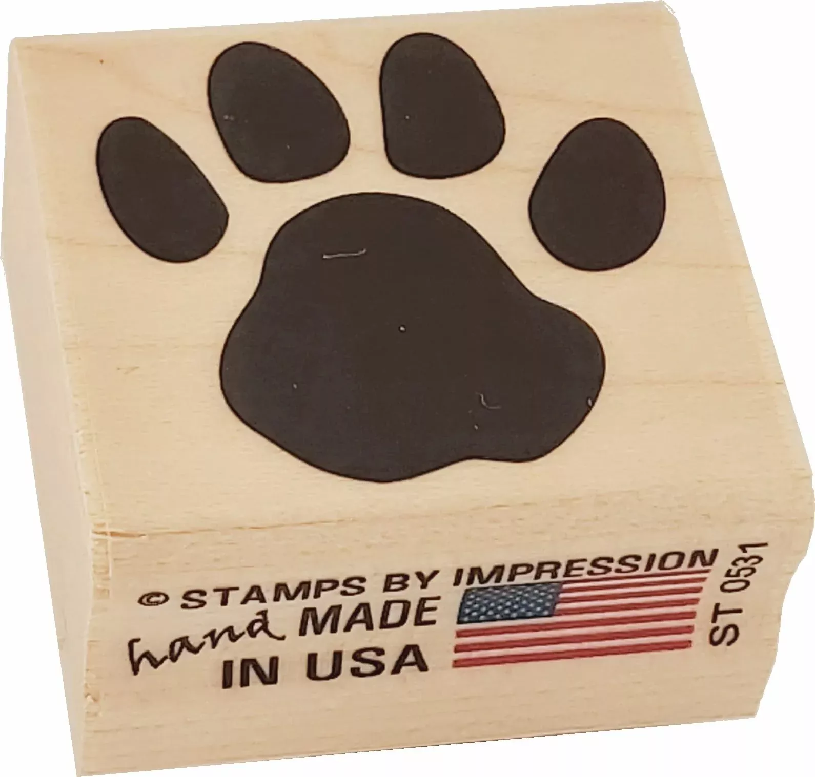 Stamps by Impression Paw Print Rubber Stamp 1.2" x 1.25"