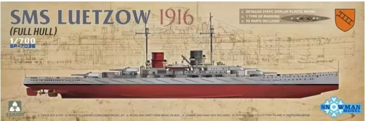 TAKOM 7036 1/700 SMS LUETZOW1916 FULL HULL