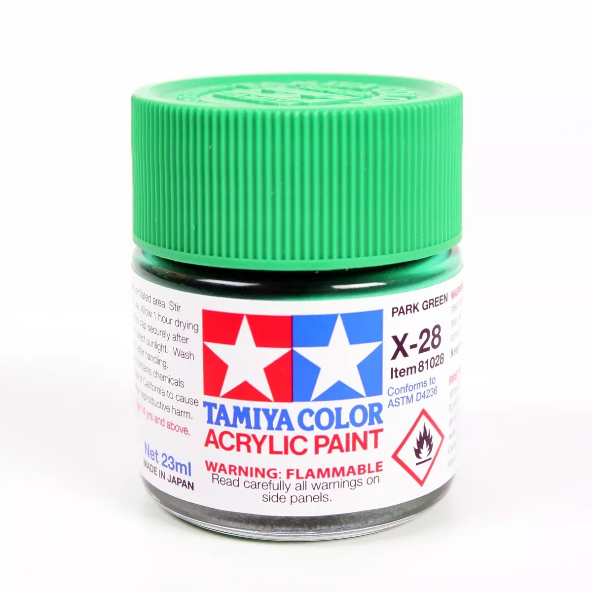 Tamiya 81028 Acrylic Model Paint X-28 Gloss Park Green 23ml (3/4oz)