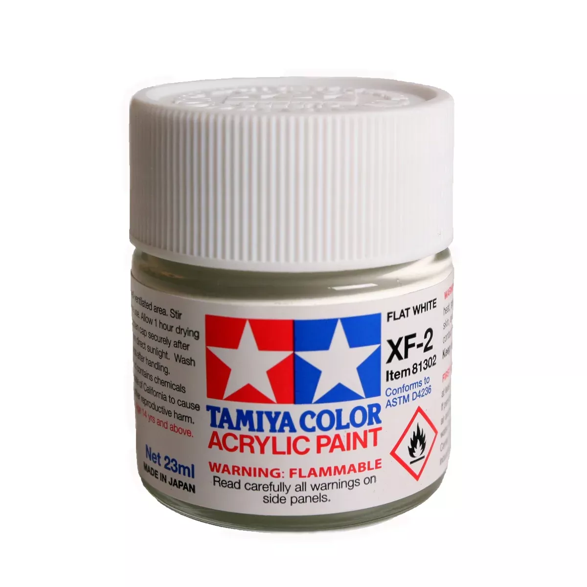 Tamiya 81302 Acrylic Model Paint XF-2 Flat White 23ml (3/4oz)
