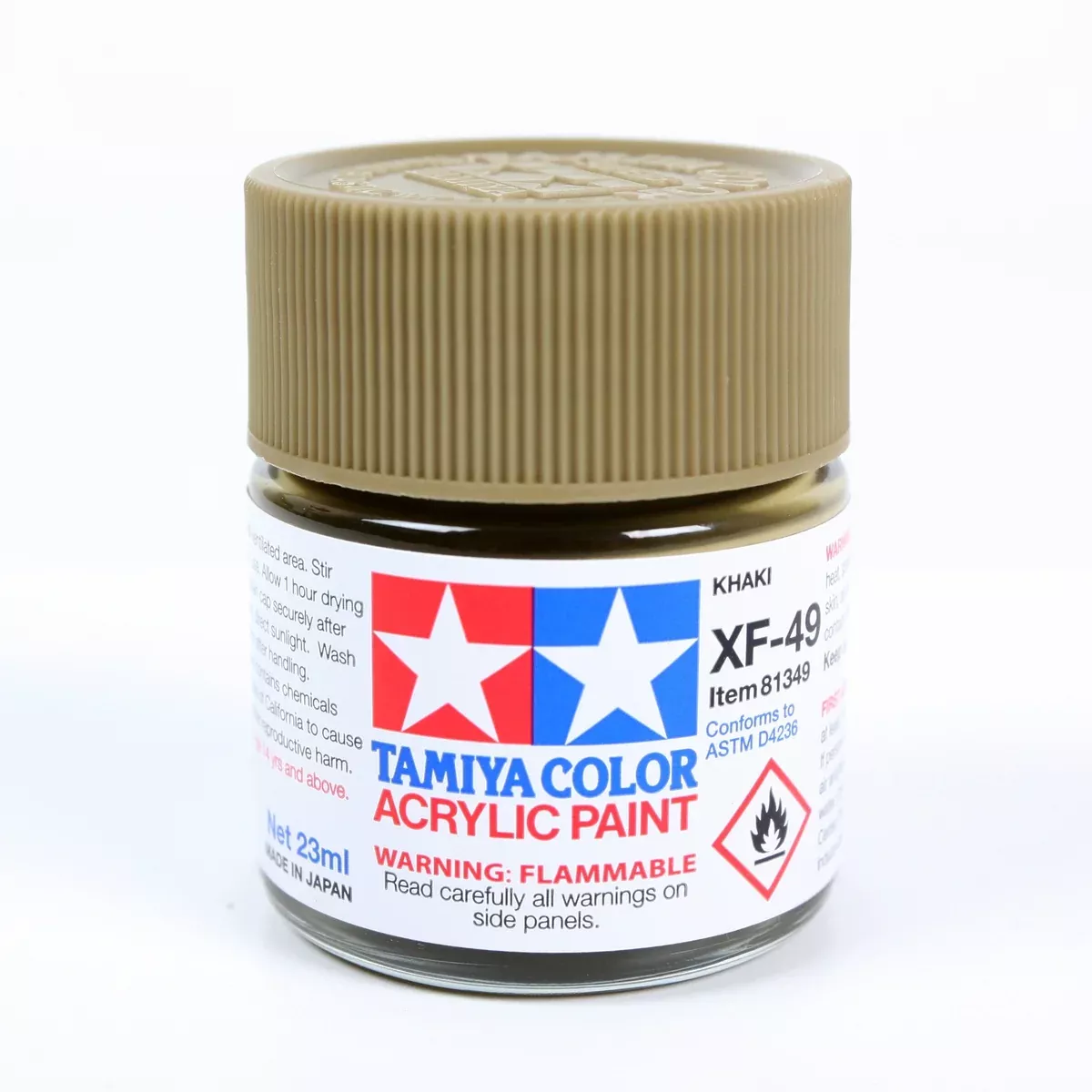 Tamiya 81349 Acrylic Model Paint XF-49 Flat Khaki 23ml (3/4oz)