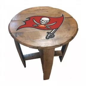 Tampa Bay Buccaneers Oak Barrel Table