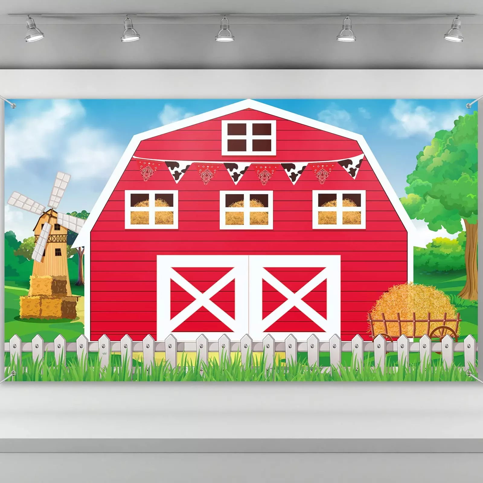 Tatuo Farm Barn Door Backdrop, 72.8x43.3 inches,