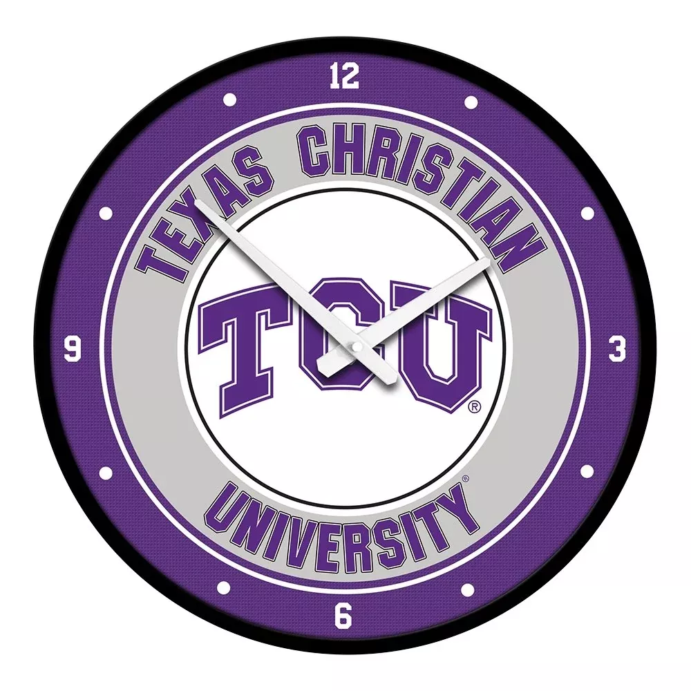 TCU Horned Frogs: Modern Disc Wall Clock