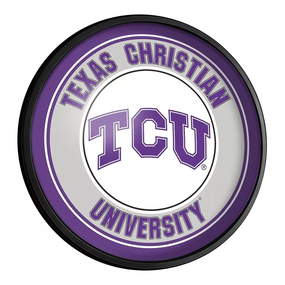 TCU Horned Frogs: Round Slimline Lighted Wall Sign