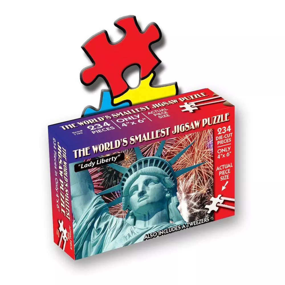 TDC Games Mini Puzzle - Lady Liberty - 200+ Tiny Pieces - 4x6