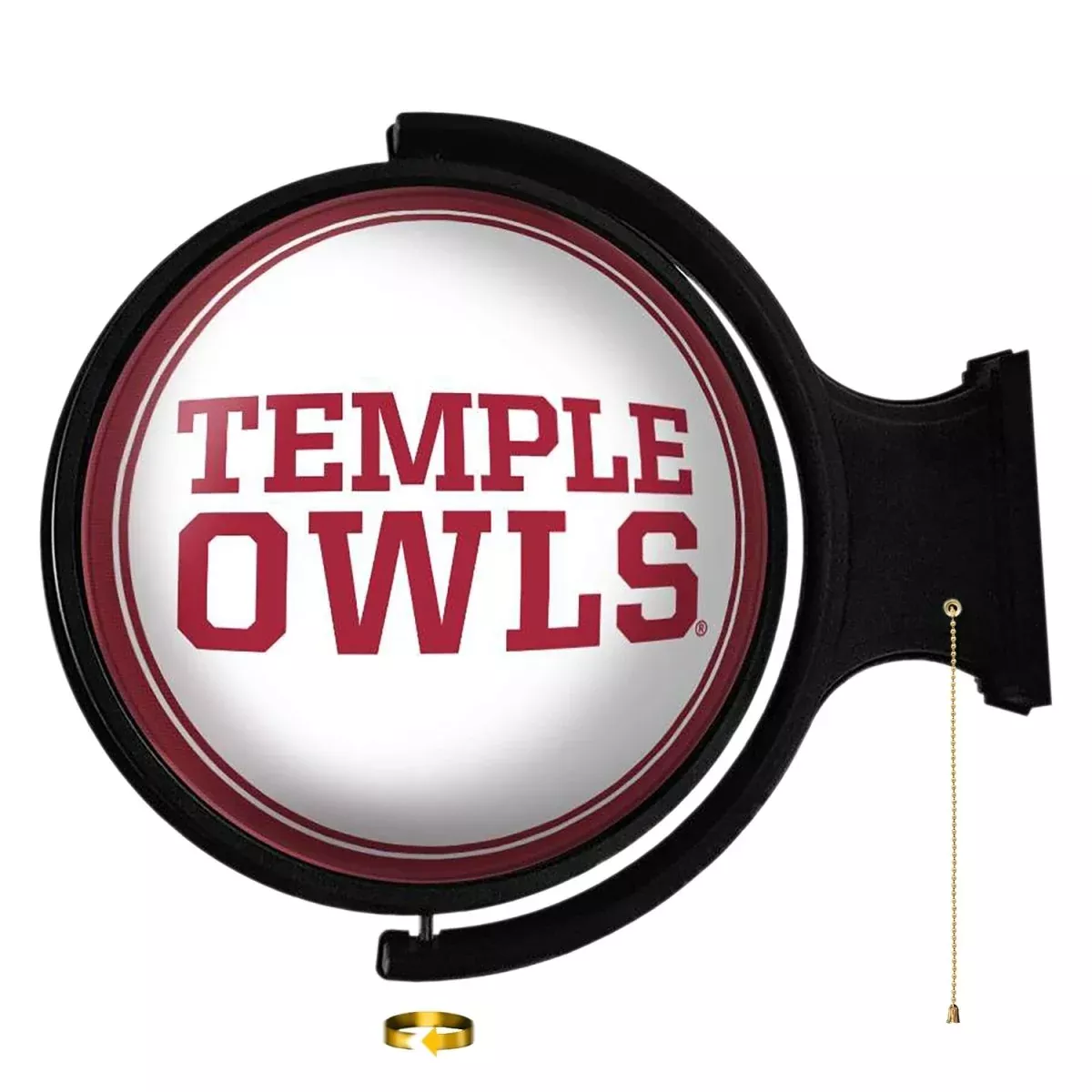 Temple Owls: Original Round Rotating Lighted Wall Sign