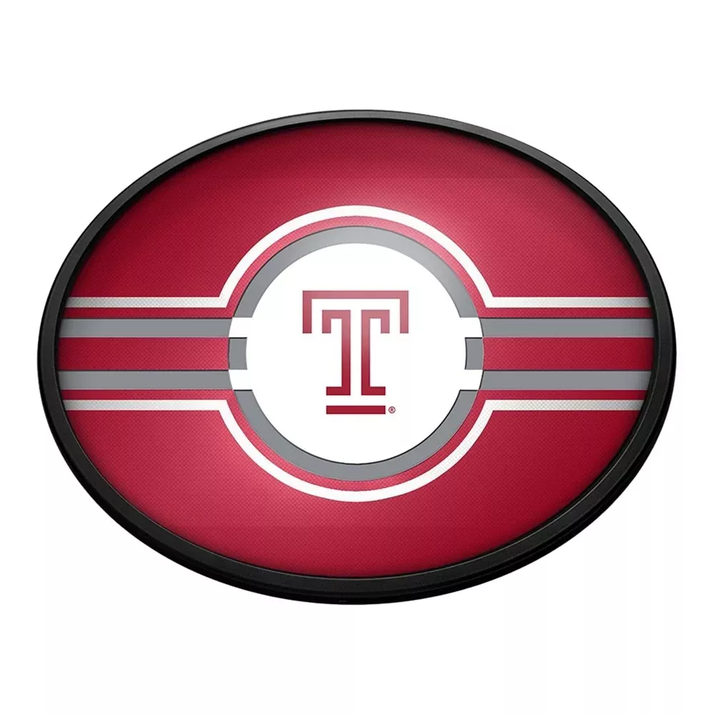 Temple Owls: Oval Slimline Lighted Wall Sign