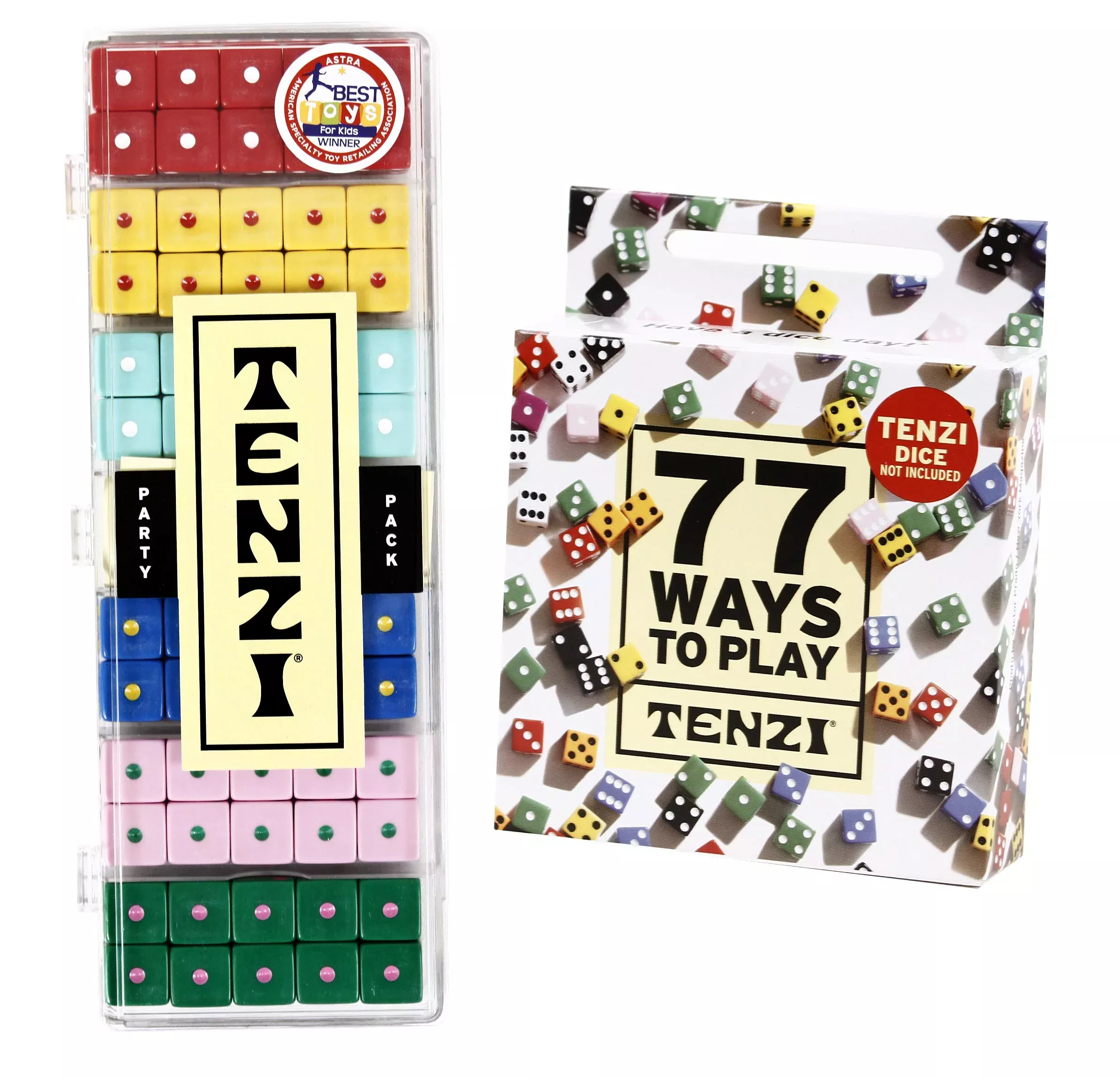 TENZI Party Pack Dice Game with 77 Ways to Play, 6 Players, Multi-