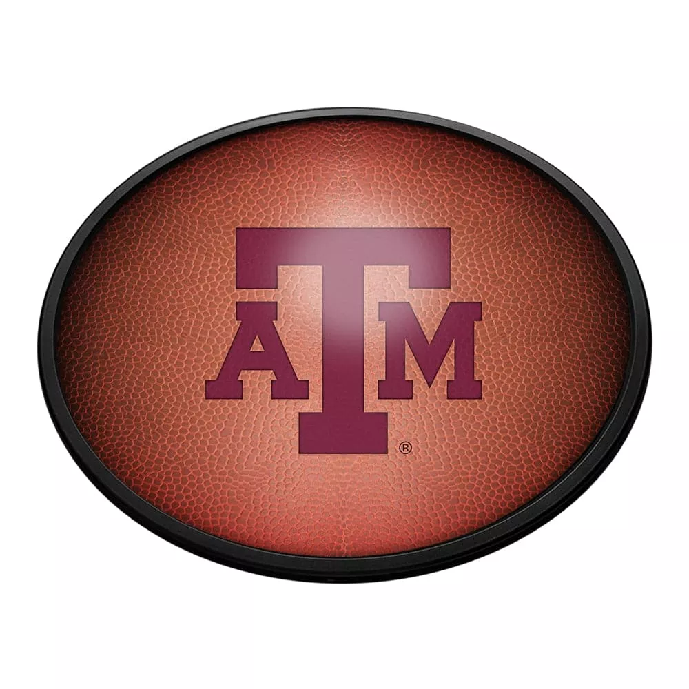 Texas A&M Aggies: Pigskin - Oval Slimline Lighted Wall Sign