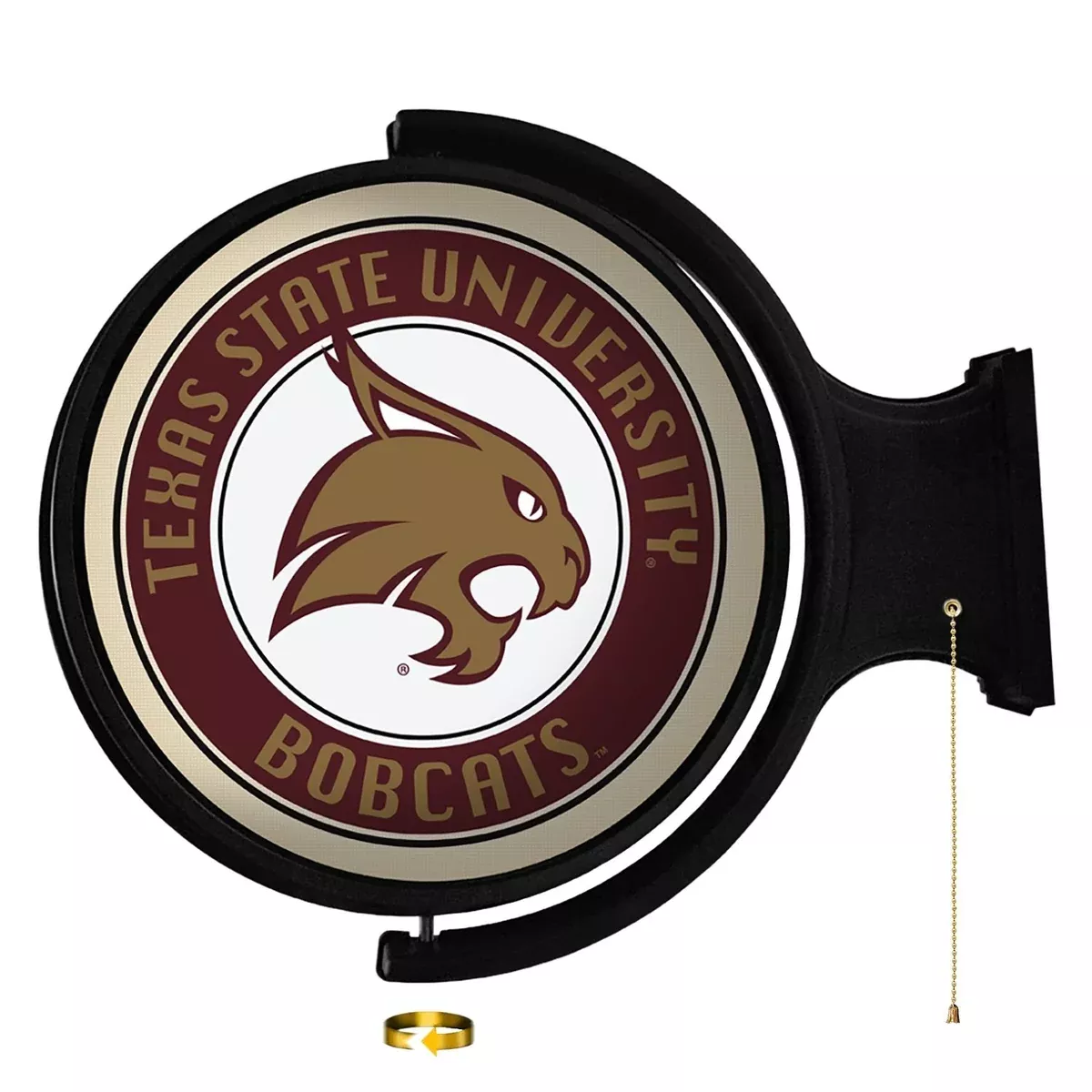 Texas State Bobcats: Original Round Rotating Lighted Wall Sign