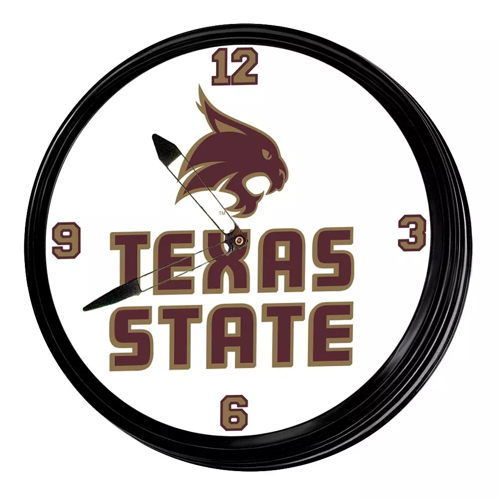 Texas State Bobcats: Retro Lighted Wall Clock
