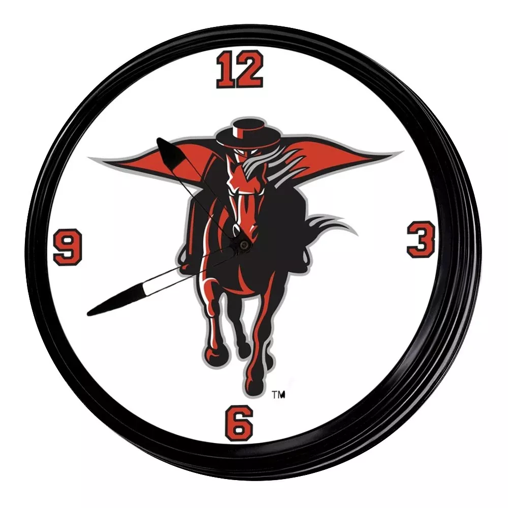 Texas Tech Red Raiders: Masked Rider - Retro Lighted Wall Clock