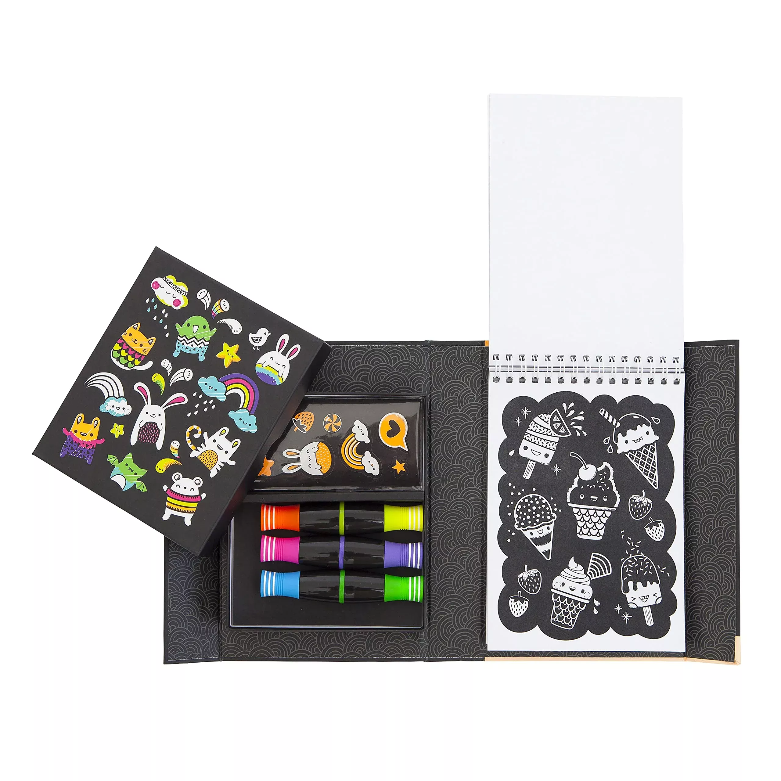 Tiger Tribe Neon Coloring Set for Kids - 36 Pages, Black, 1 EA