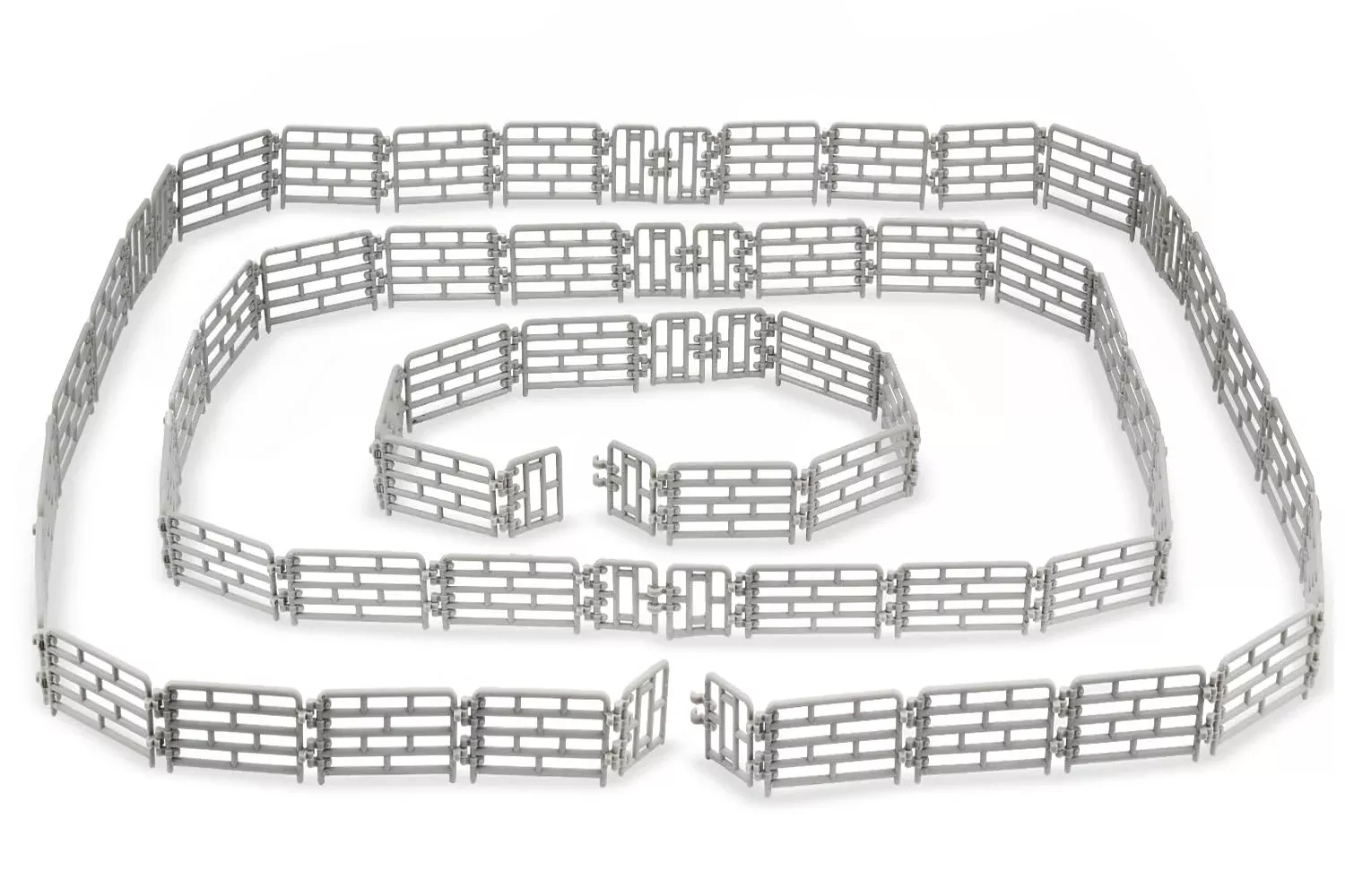 Toymany Tiny Horse Corral Fence Set - Silver, Medium, 48 Pieces