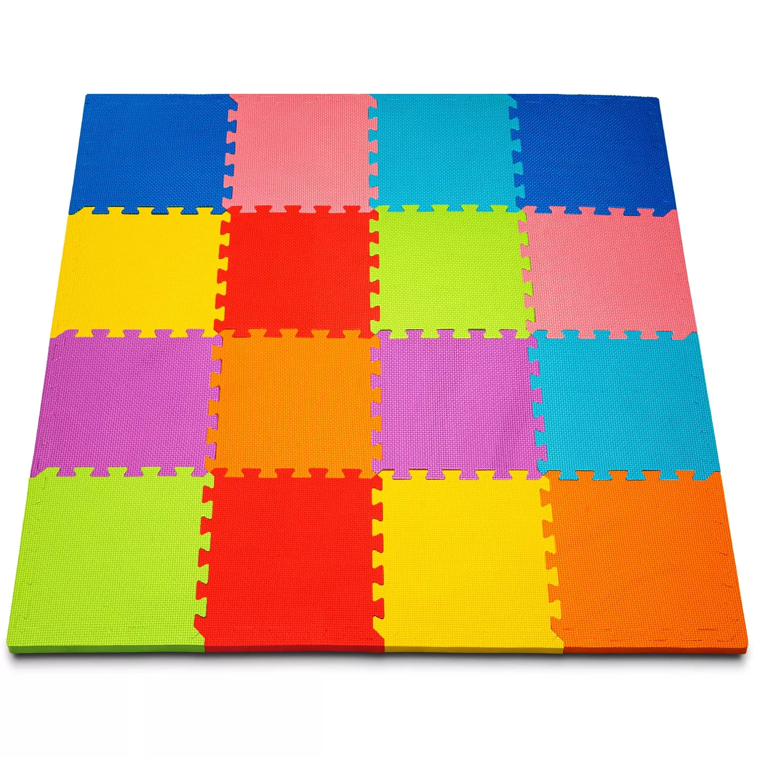 ToyVelt Foam Mat for Kids - Interlocking Puzzle Tiles, 4' x 4