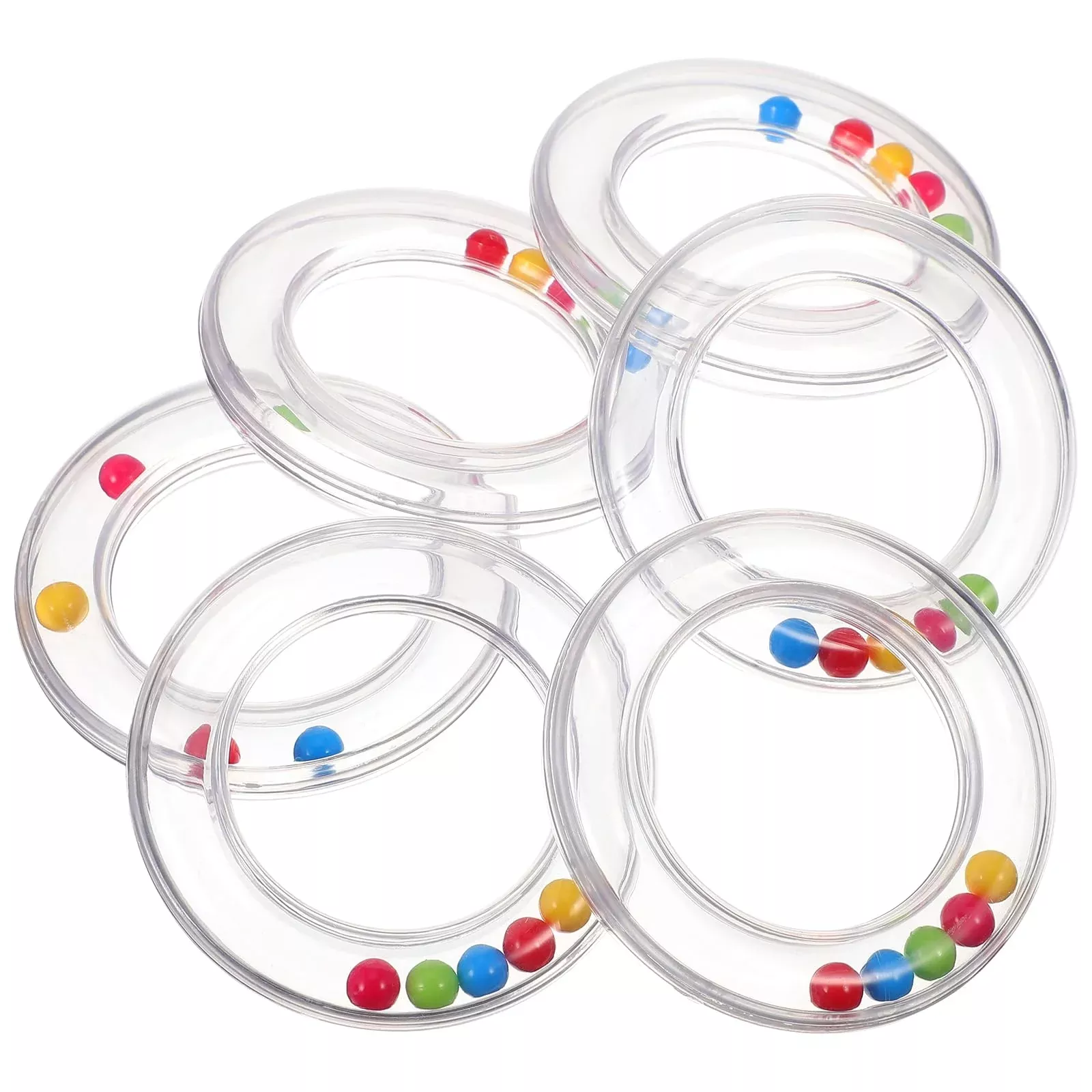 Toyvian Baby Rattles - 6PCS Transparent Plastic - 8x8x