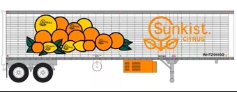 Trainworx 80255-03 HO Scale 40' Corrugated Reefer Trailer Sunkist #3