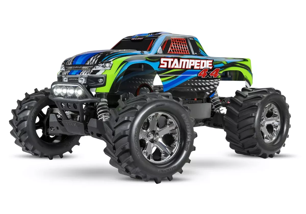 Traxxas 67054-61 Blue Stampede 4X4 RTR XL-5 Brushed Monster Truck with LED Lights