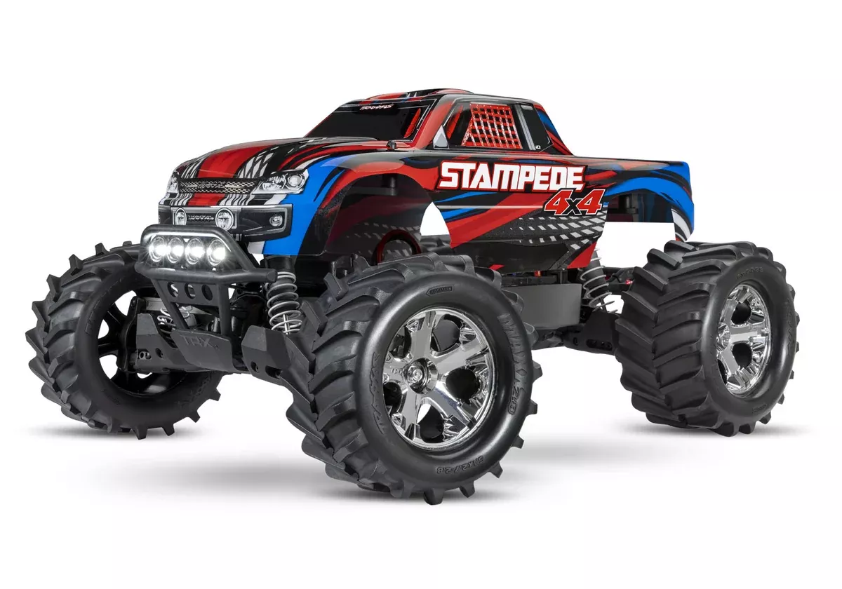 Traxxas 67054-61 Red Stampede 4X4 RTR XL-5 Brushed Monster Truck with LED Lights