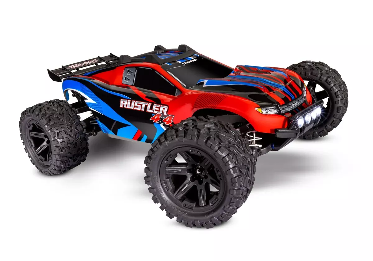 Traxxas 67064-61 Red Rustler 4x4 XL-5 Brushed 1/10 Stadium Truck with LED Lights
