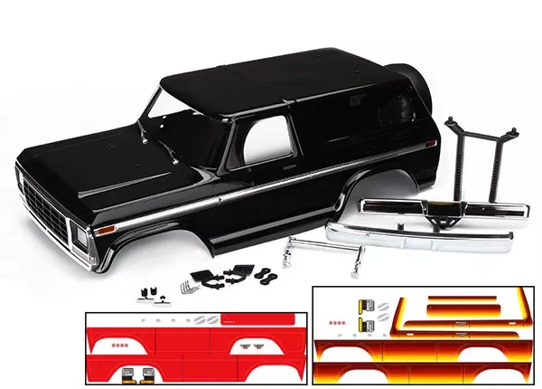 Traxxas 8010X Ford Bronco Black Painted Body for TRX-4