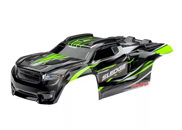 Traxxas 9511G Green Body with Body Support for Clipless Mounting fits Sledge™