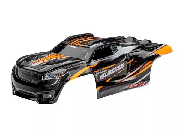 Traxxas 9511T Orange Body with Body Support for Clipless Mounting fits Sledge™