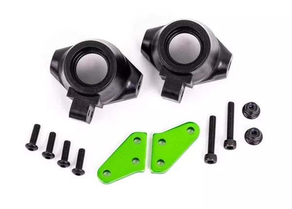 Traxxas 9637G Green Aluminum Left and Right Steering Blocks for Sledge™