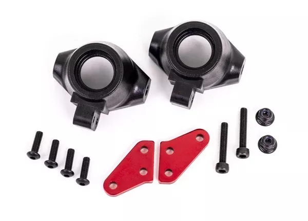 Traxxas 9637R Red Aluminum Left and Right Steering Blocks for Sledge™