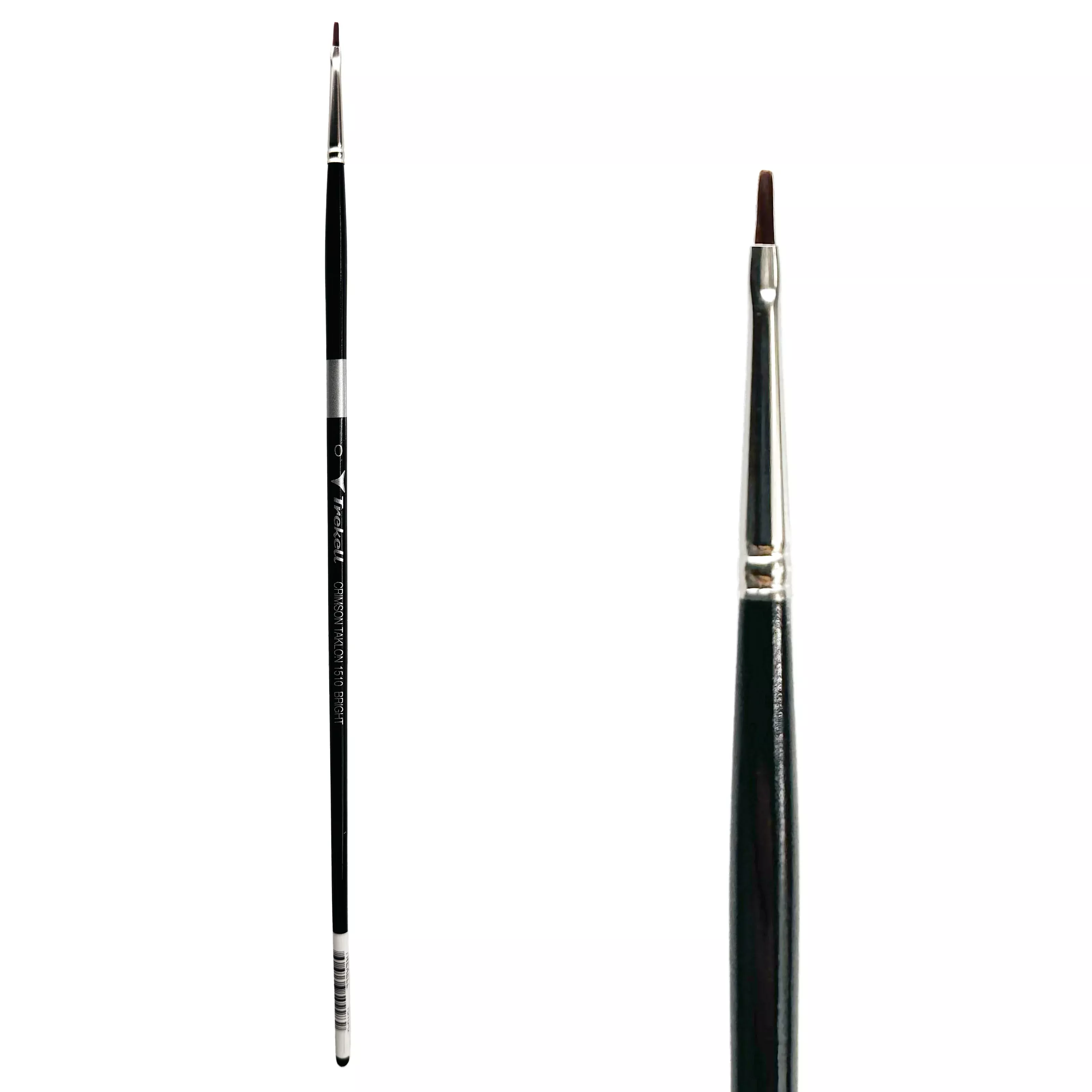 Trekell Crimson Taklon Long Handle Artist Brush - Size #0 Bright