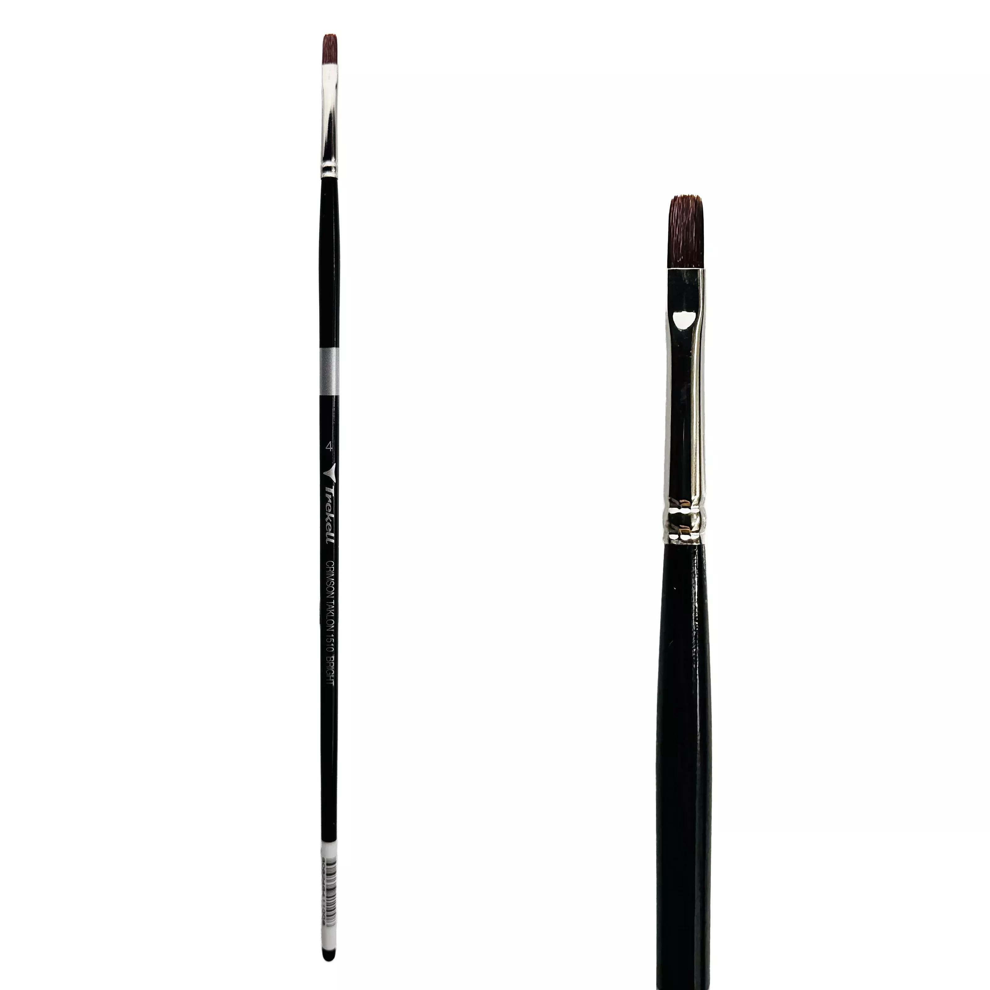Trekell Crimson Taklon Long Handle Artist Brush - Size #4 Bright