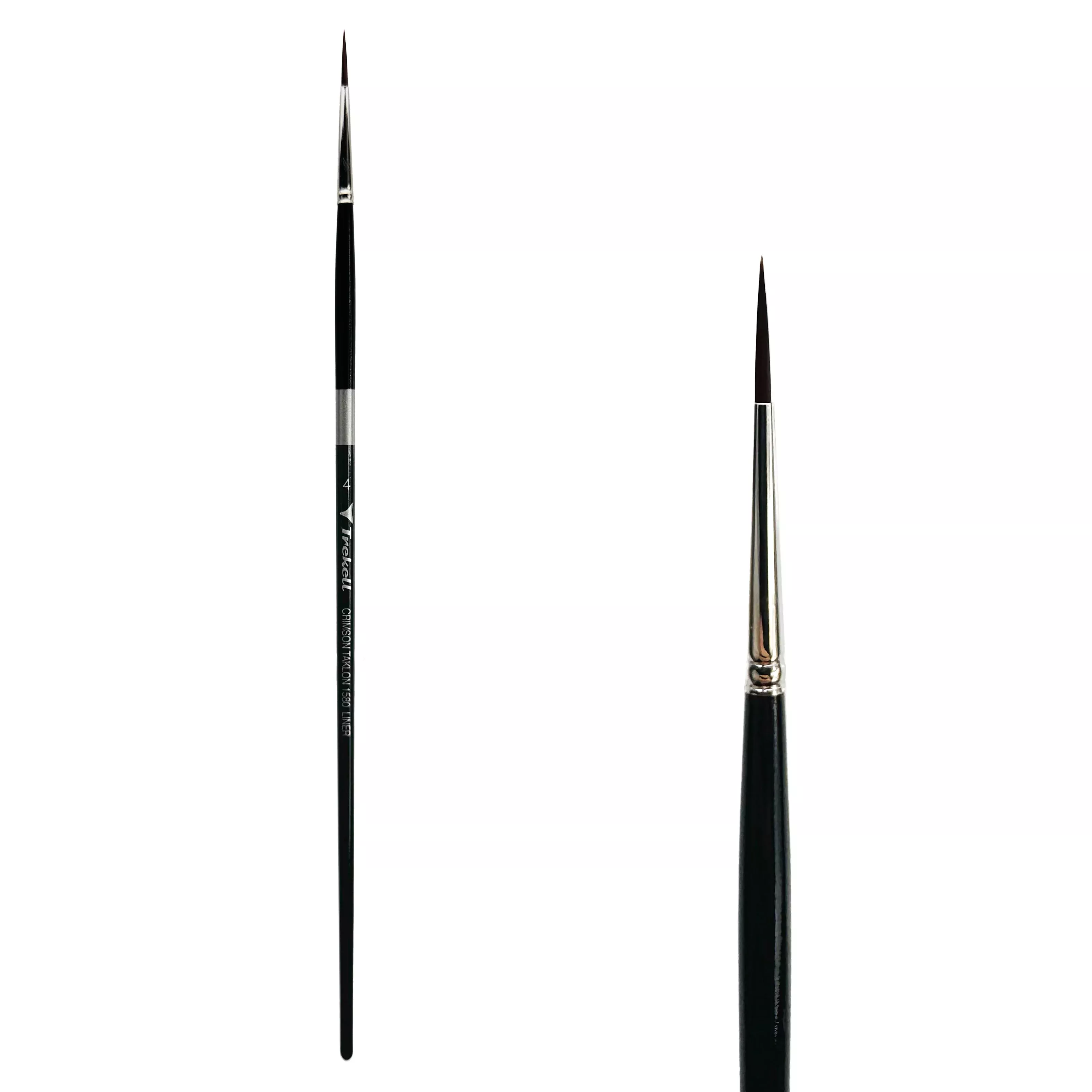 Trekell Crimson Taklon Long Handle Artist Brush - Size #4 Liner