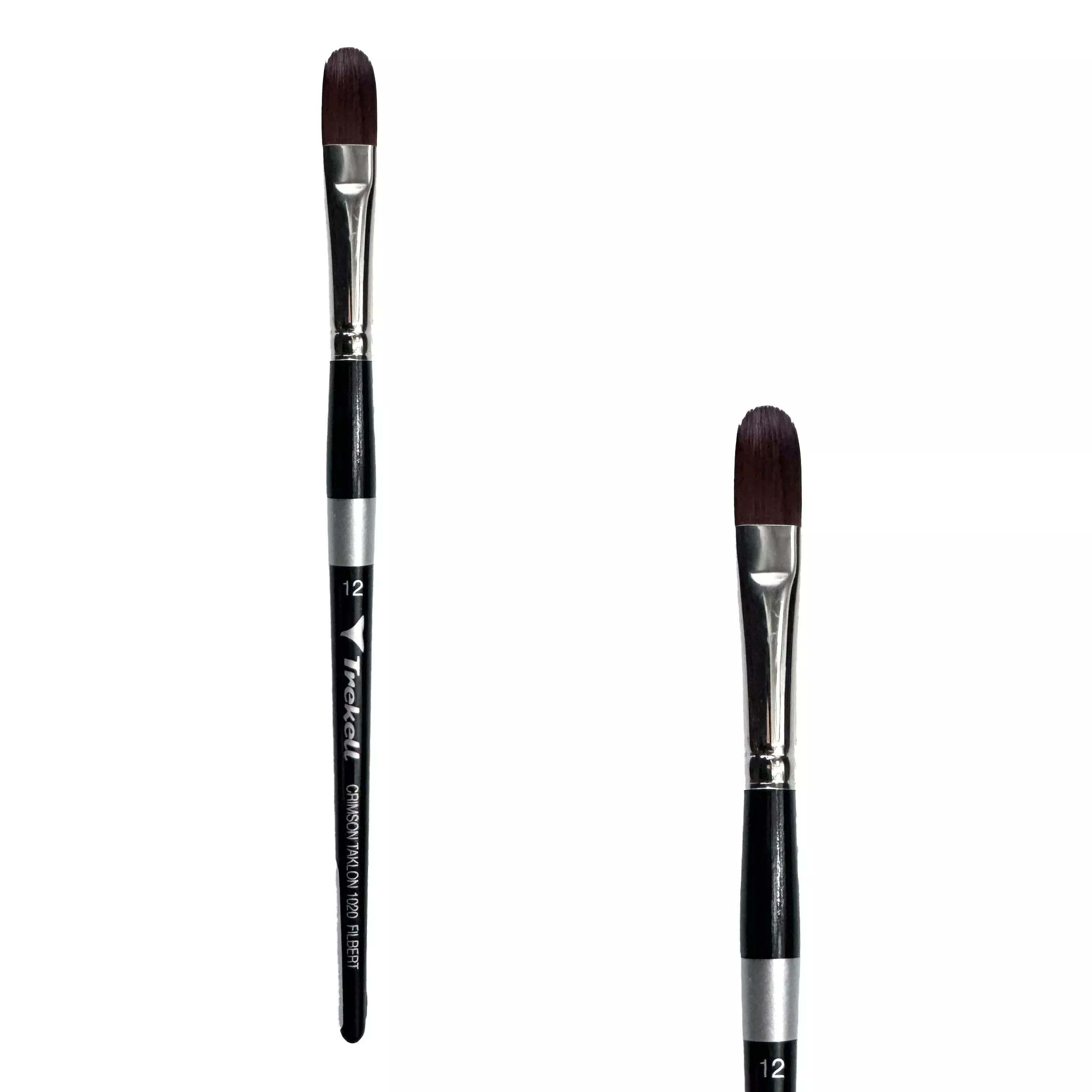 Trekell Crimson Taklon Short Handle Artist Brush - Size #12 Filbert