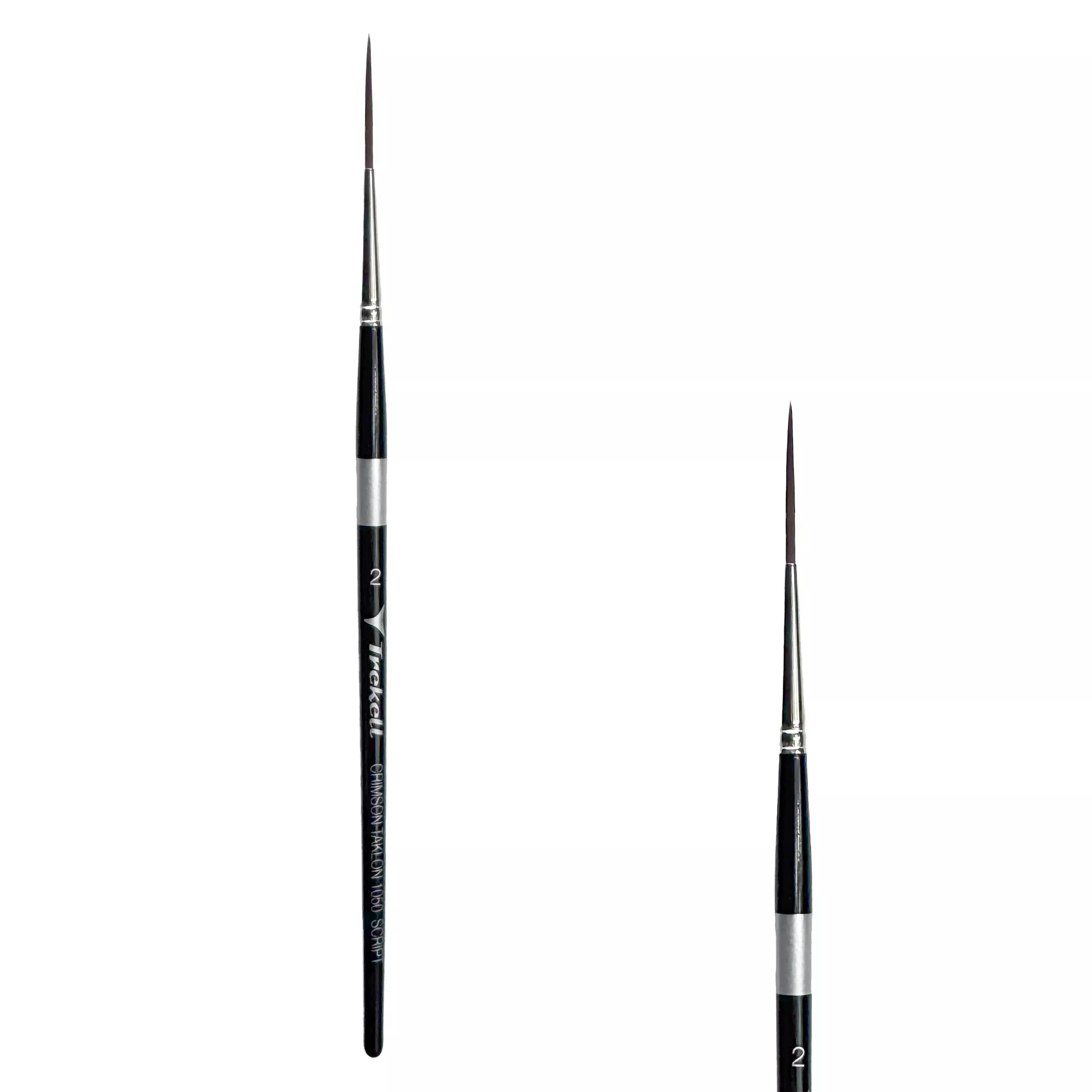 Trekell Crimson Taklon Short Handle Artist Brush - Size #2 Script/Rigger