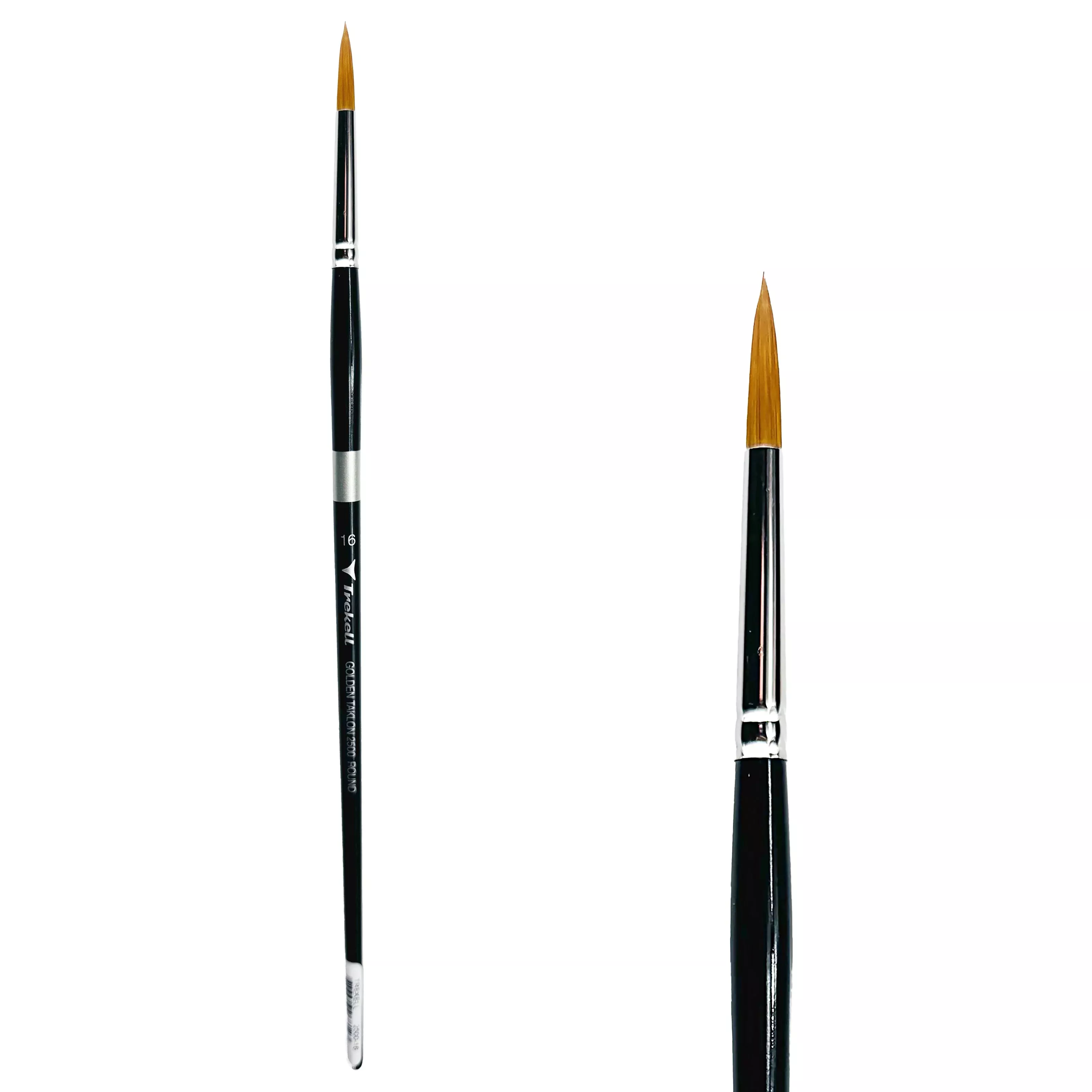 Trekell Golden Taklon Long Handle Artist Brush -Size #16 Round