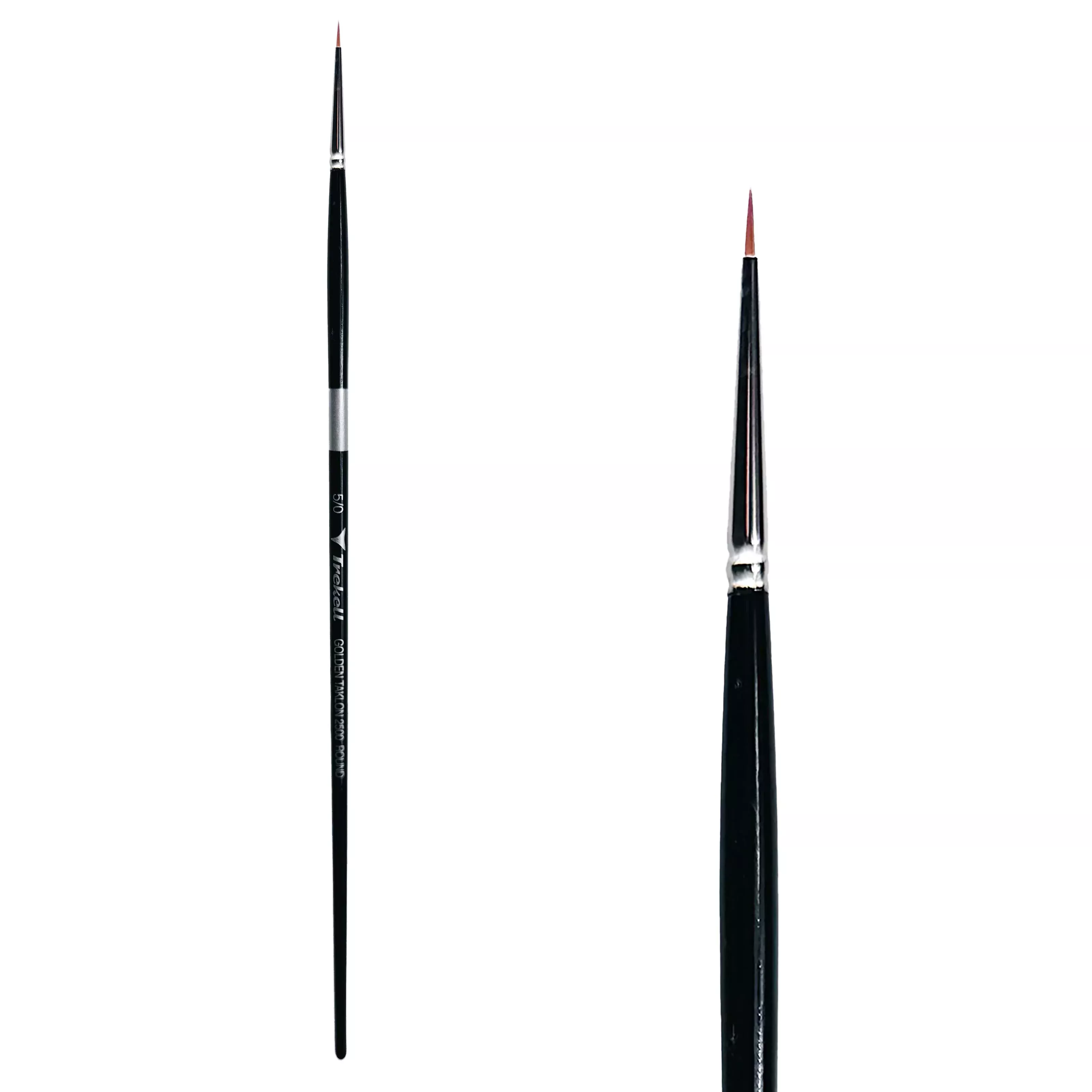 Trekell Golden Taklon Long Handle Artist Brush -Size #5/0 Round