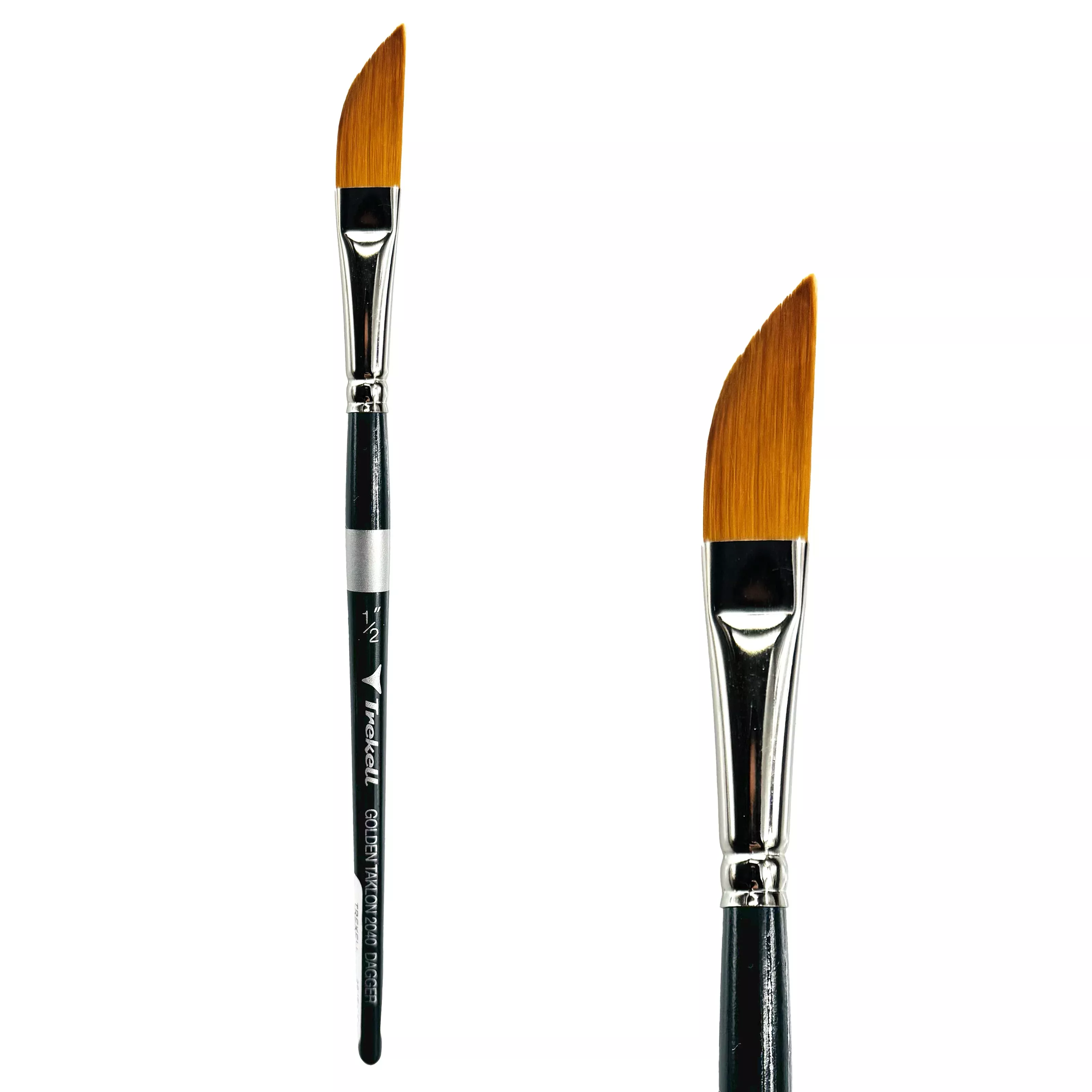 Trekell Golden Taklon Short Handle Artist Brush -Size 1/2" Dagger
