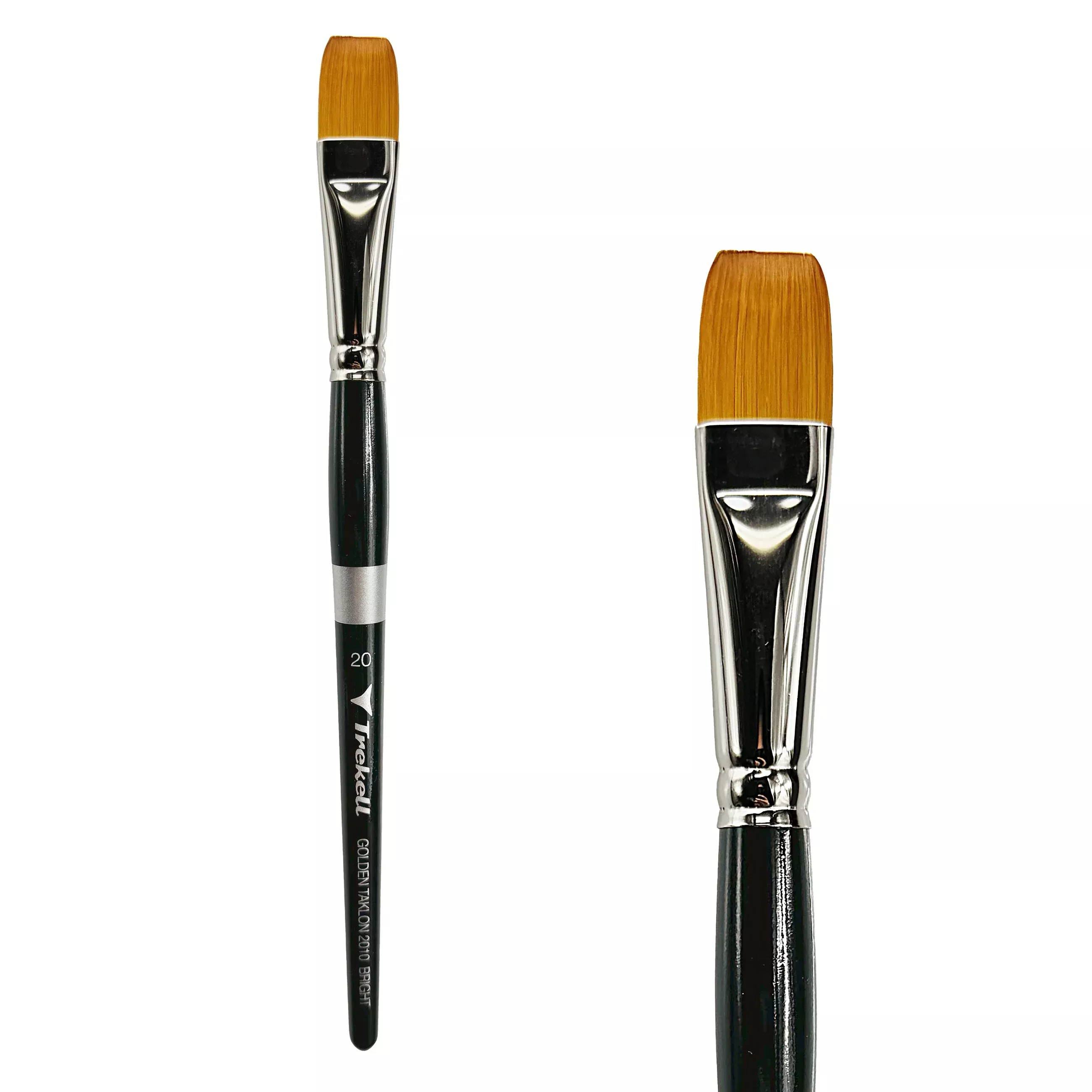 Trekell Golden Taklon Short Handle Artist Brush -Size #20 Bright